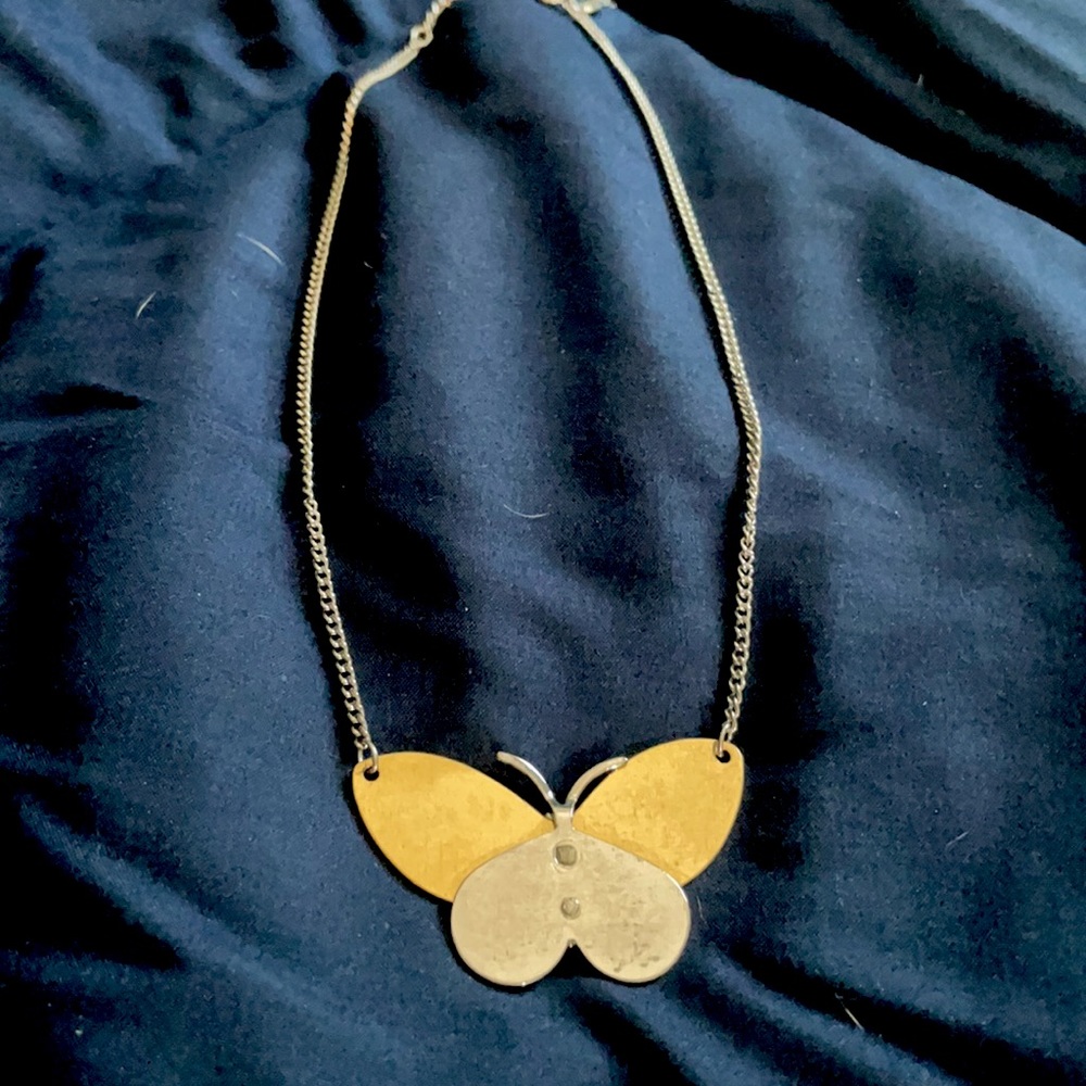 Gold and silver Butterfly necklace